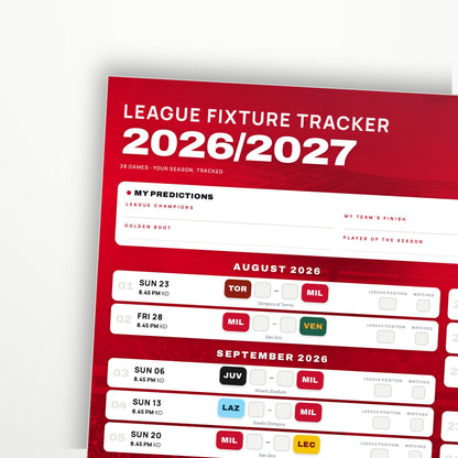Serie A Fixture Wallchart 2026/27