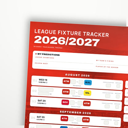 La Liga Fixture Wallchart 2026/27