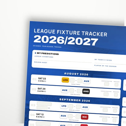 Ligue 1 Fixture Wallchart 2026/27