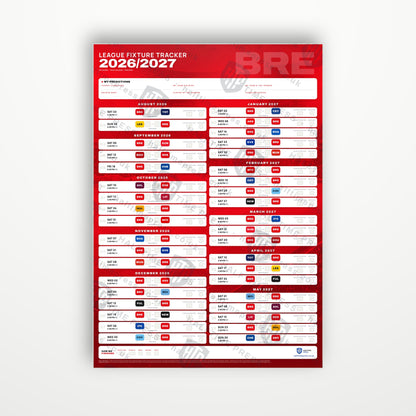 Premier League Fixture Wallchart 2026/27