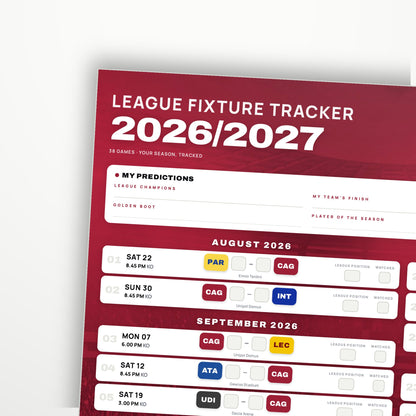Serie A Fixture Wallchart 2026/27