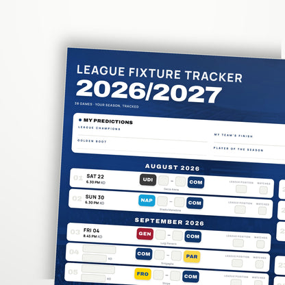 Serie A Fixture Wallchart 2026/27