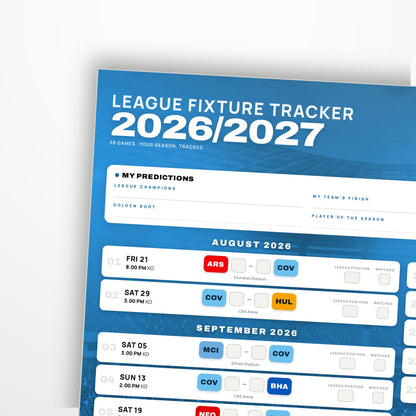 Premier League Fixture Wallchart 2026/27
