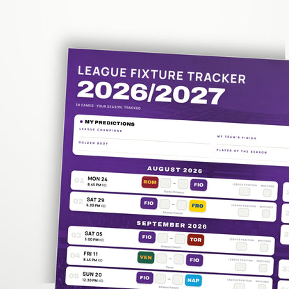 Serie A Fixture Wallchart 2026/27