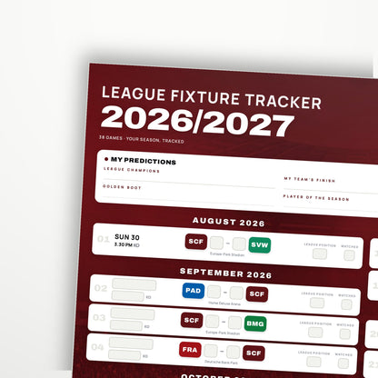 Bundesliga Fixture Wallchart 2026/27