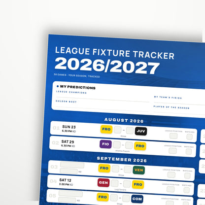 Serie A Fixture Wallchart 2026/27