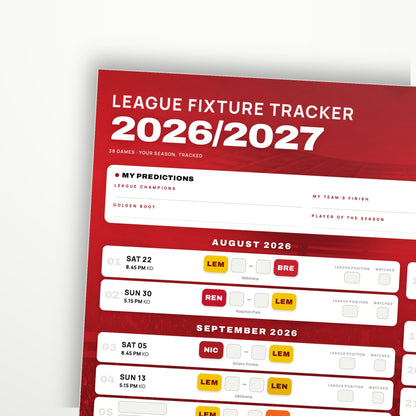 Ligue 1 Fixture Wallchart 2026/27