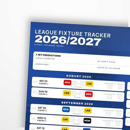 Premier League Fixture Wallchart 2026/27