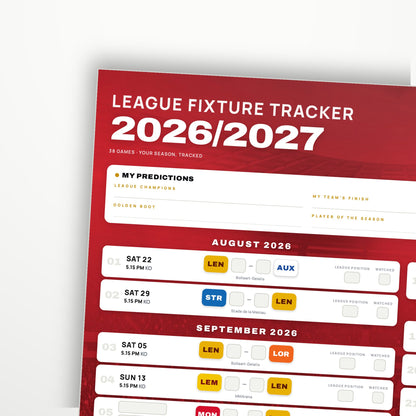 Ligue 1 Fixture Wallchart 2026/27
