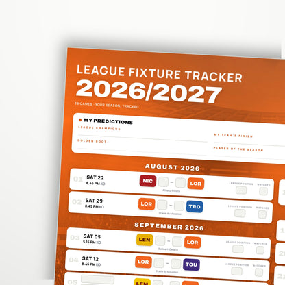 Ligue 1 Fixture Wallchart 2026/27