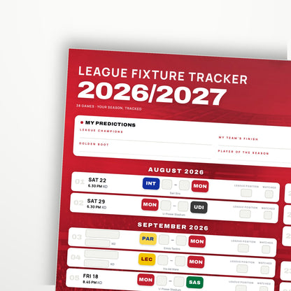 Serie A Fixture Wallchart 2026/27
