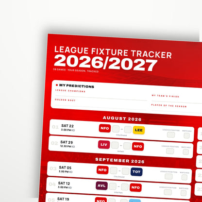 Premier League Fixture Wallchart 2026/27