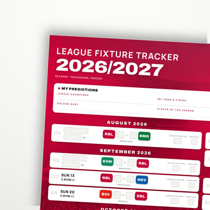 Bundesliga Fixture Wallchart 2026/27