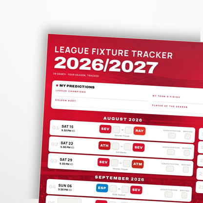 La Liga Fixture Wallchart 2026/27