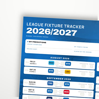Ligue 1 Fixture Wallchart 2026/27