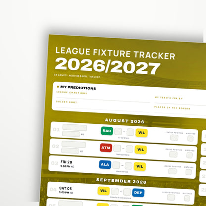La Liga Fixture Wallchart 2026/27