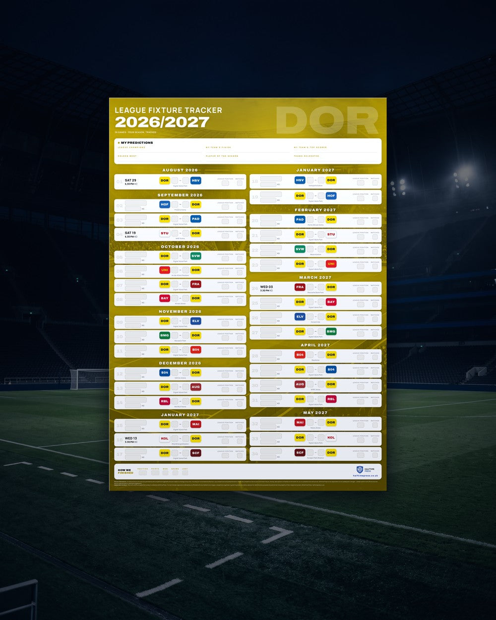 Bundesliga Fixture Wallchart 2026/27
