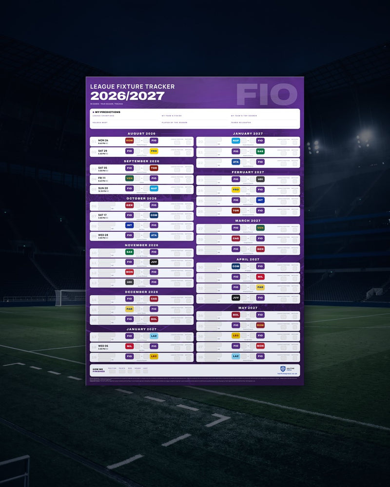 Serie A fixture wallchart